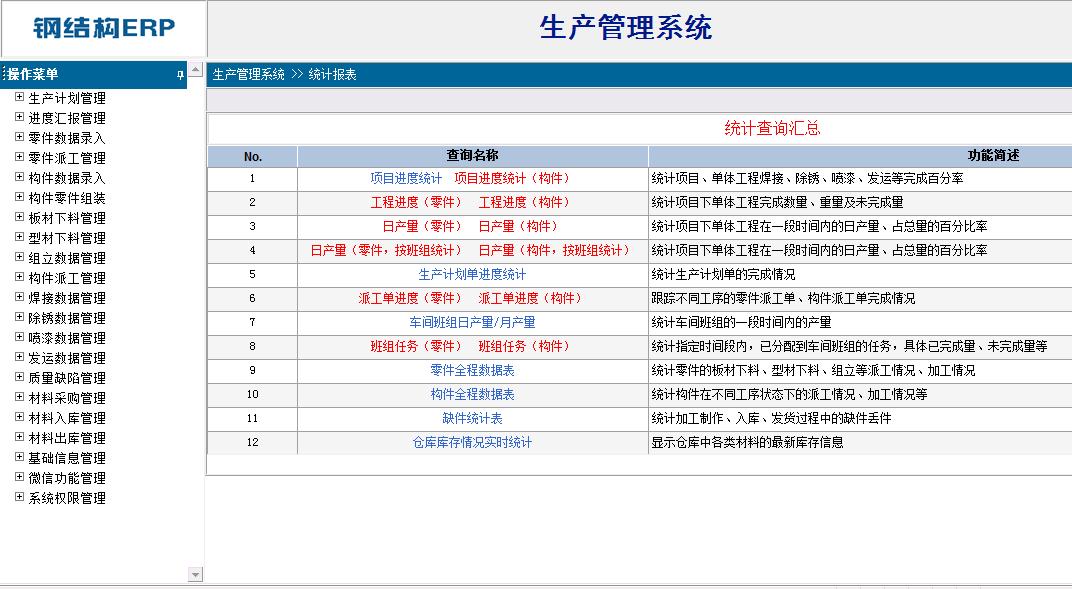 钢结构生产管理软件功能介绍